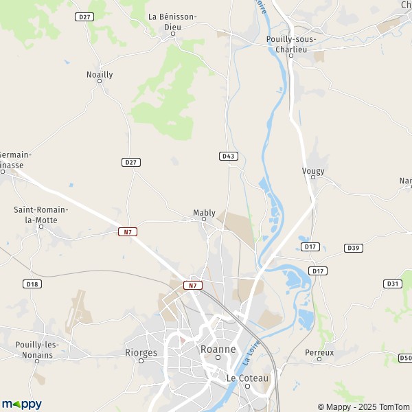 La carte pour la ville de Mably 42300