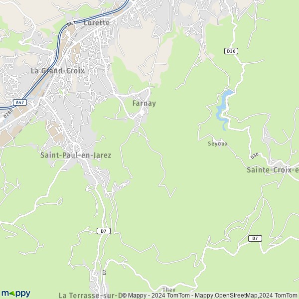 La carte pour la ville de Farnay 42320