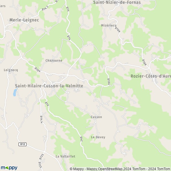 La carte pour la ville de Saint-Hilaire-Cusson-la-Valmitte 42380
