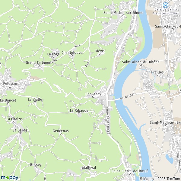 La carte pour la ville de Chavanay 42410