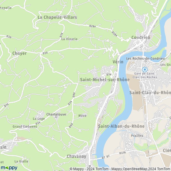 La carte pour la ville de Saint-Michel-sur-Rhône 42410