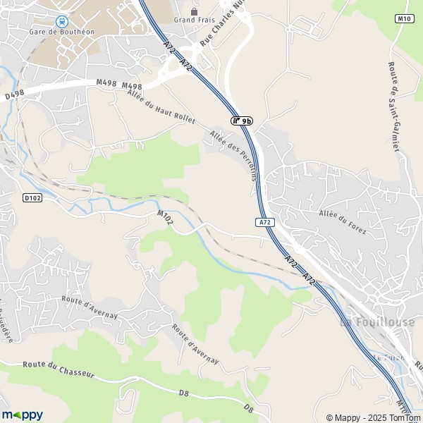 Carte Le Pont Blanc, 42480 La Fouillouse