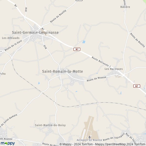 La carte pour la ville de Saint-Romain-la-Motte 42640