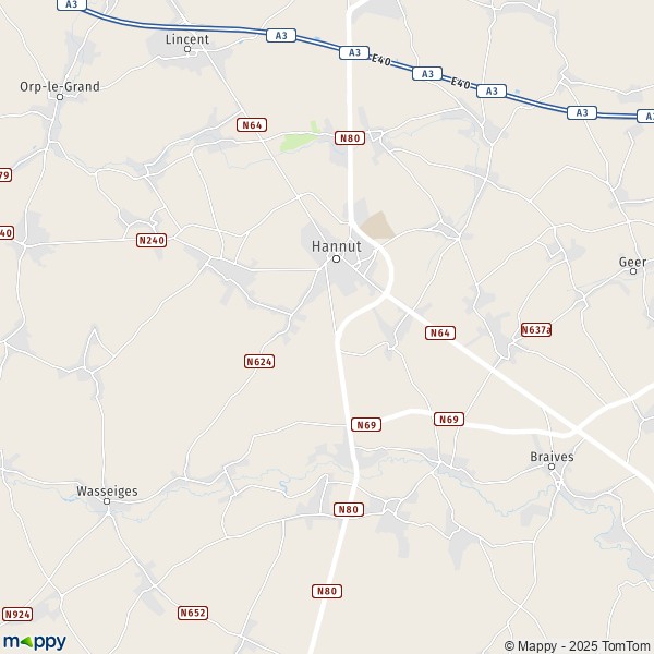 La carte pour la ville de Lens-Saint-Remy, 4280 Hannut