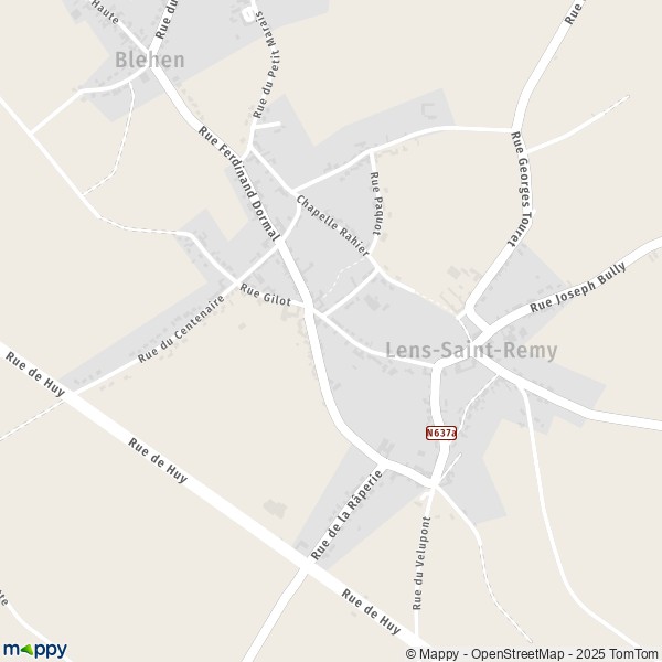 Carte Lens-Saint-Remy, 4280 Hannut