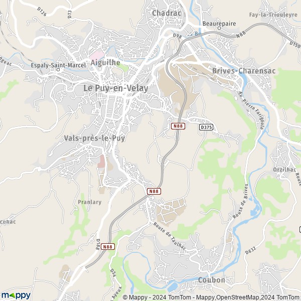 La carte pour la ville de Le Puy-en-Velay 43000