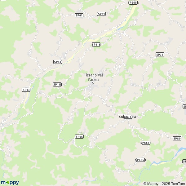 La carte pour la ville de Tizzano Val Parma 43028