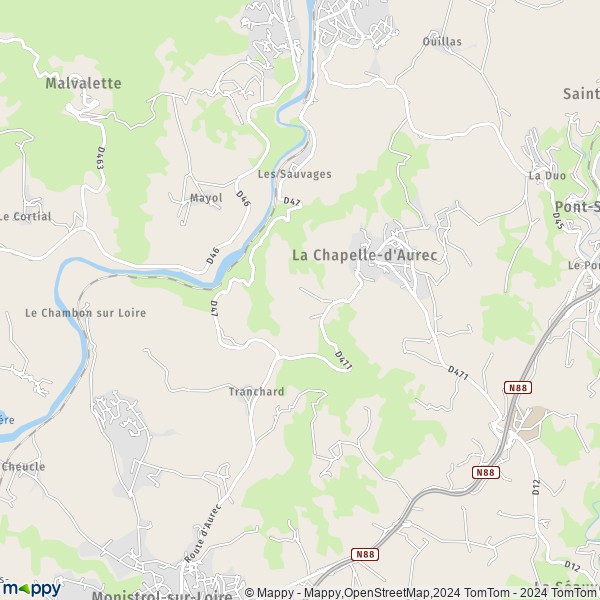 La carte pour la ville de La Chapelle-d'Aurec 43120