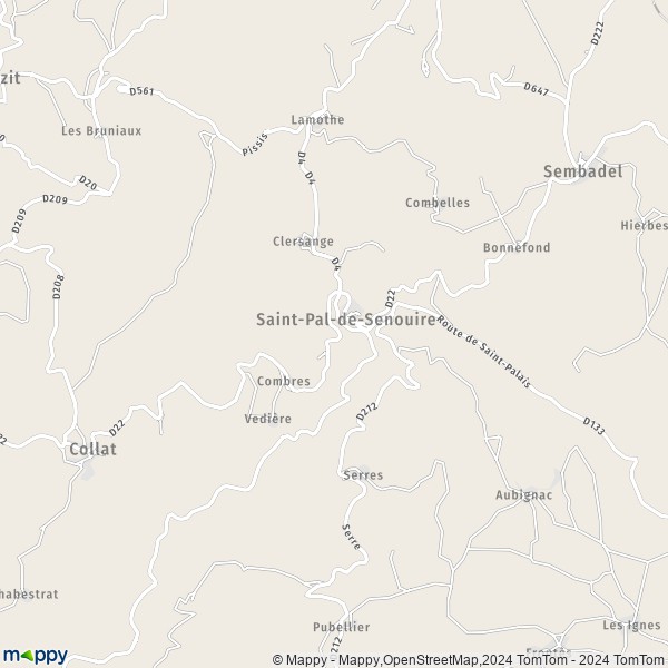 La carte pour la ville de Saint-Pal-de-Senouire 43160