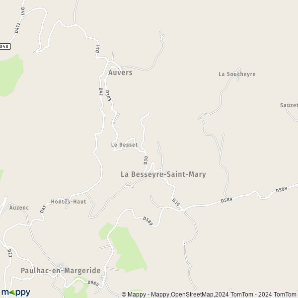 La carte pour la ville de La Besseyre-Saint-Mary 43170