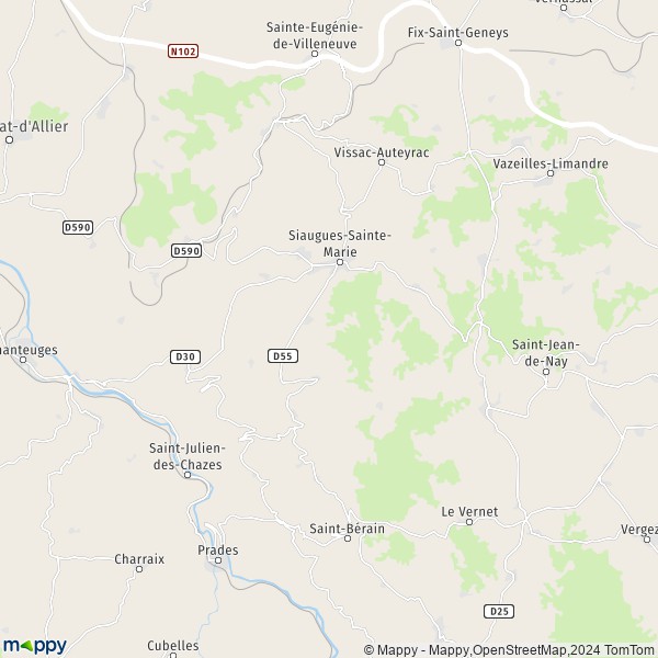 La carte pour la ville de Siaugues-Sainte-Marie 43300