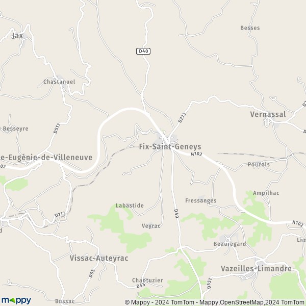 La carte pour la ville de Fix-Saint-Geneys 43320