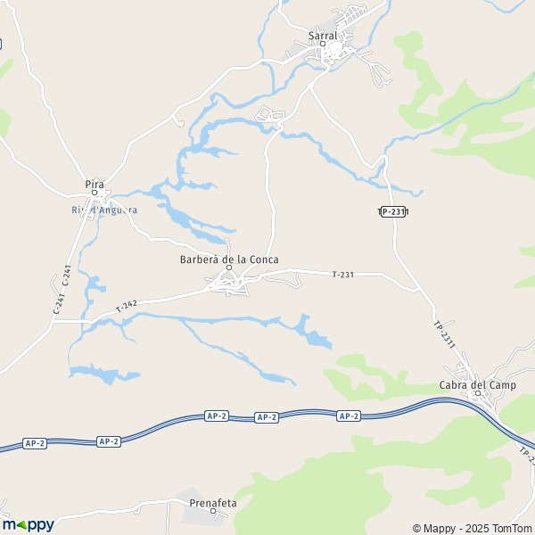 La carte pour la ville de 43422 Barberà de la Conca