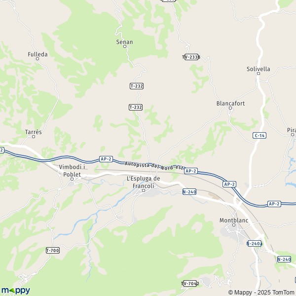 La carte pour la ville de 43440 l'Espluga de Francolí