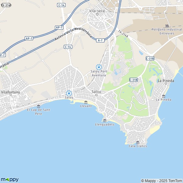 La carte pour la ville de 43481-43840 Salou