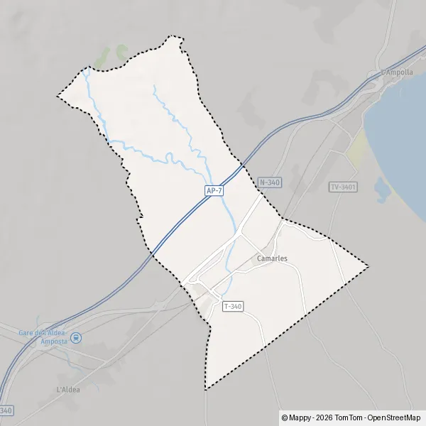 La carte pour la ville de 43500-43896 Camarles