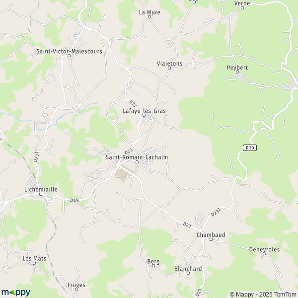 La carte pour la ville de Saint-Romain-Lachalm 43620