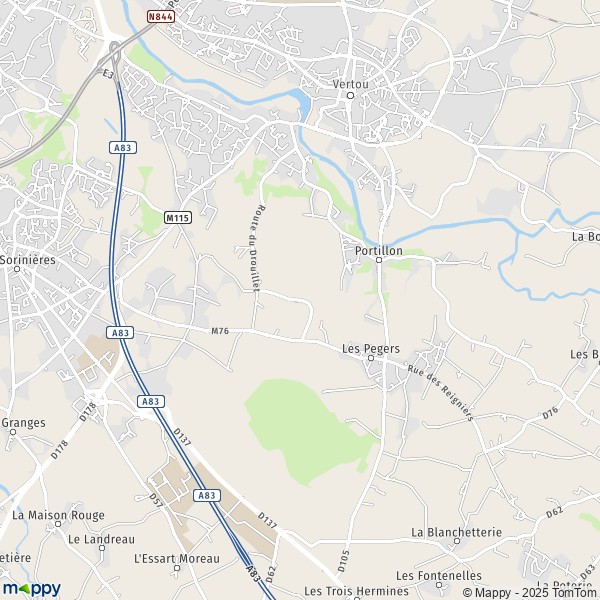 Carte La Pentière, 44120 Vertou