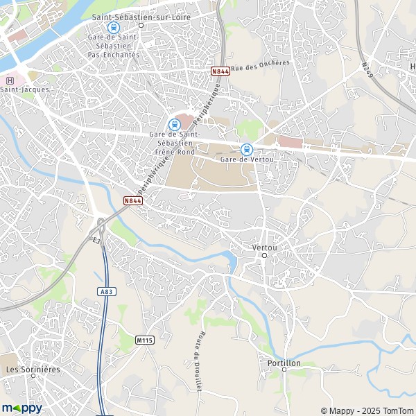 Carte Les Fraîches, 44120 Vertou