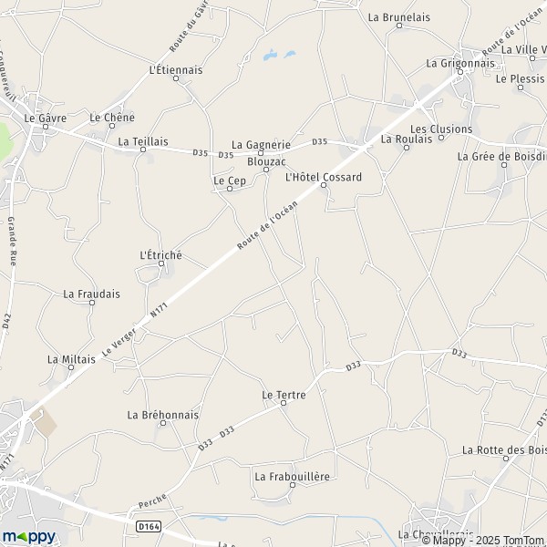 Carte La Maison Commune, 44130 Blain