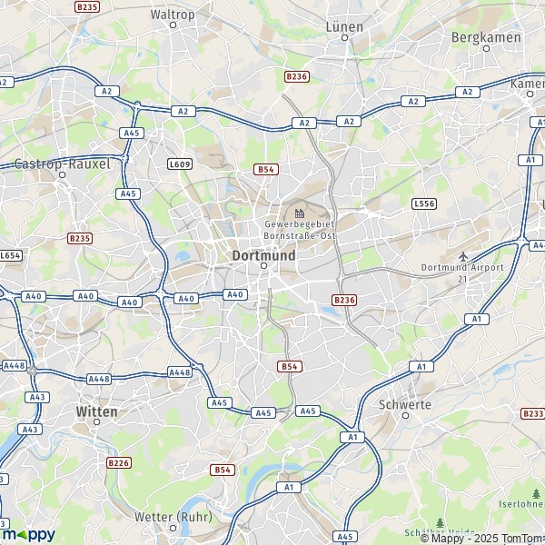 La carte pour la ville de Hörde, Dortmund