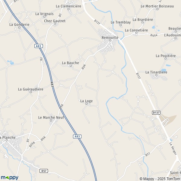 La carte pour la ville de Remouillé 44140