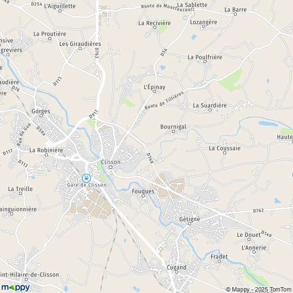 La carte pour la ville de Clisson 44190