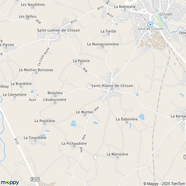 La carte pour la ville de Saint-Hilaire-de-Clisson 44190