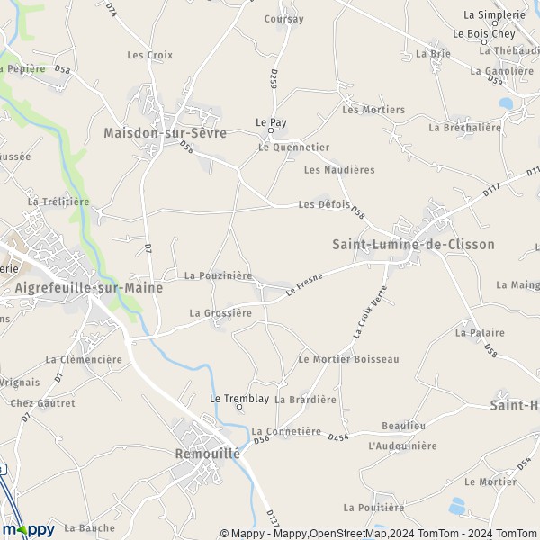 La carte pour la ville de Saint-Lumine-de-Clisson 44190