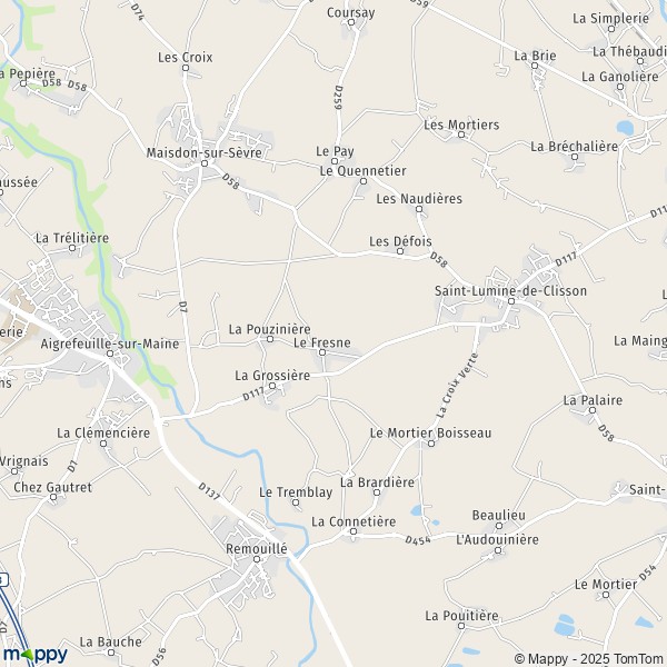 La carte pour la ville de Saint-Lumine-de-Clisson 44190