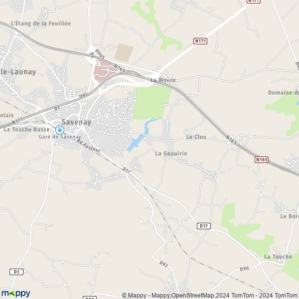 La carte pour la ville de Savenay 44260