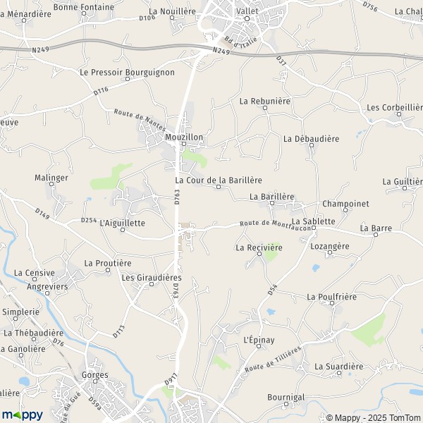 La carte pour la ville de Mouzillon 44330