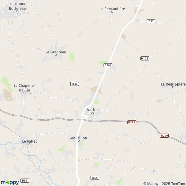 La carte pour la ville de Vallet 44330