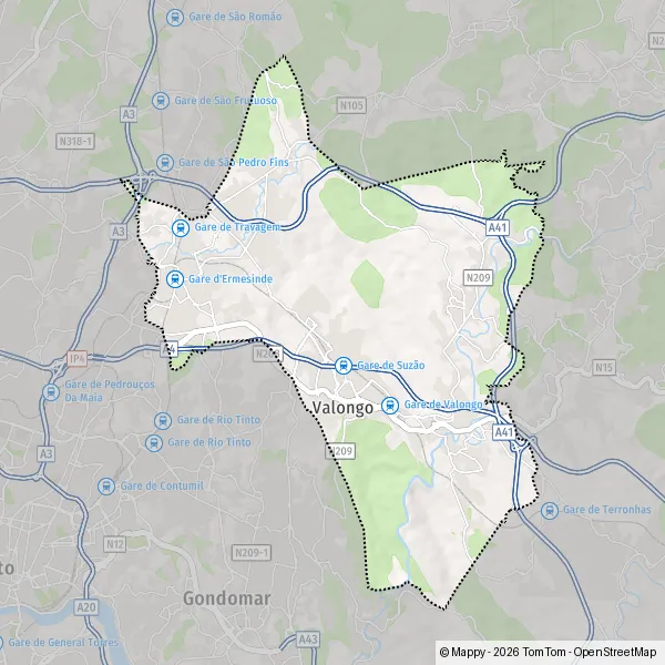 Plan Valongo : carte de Valongo (4440) et infos pratiques - Mappy