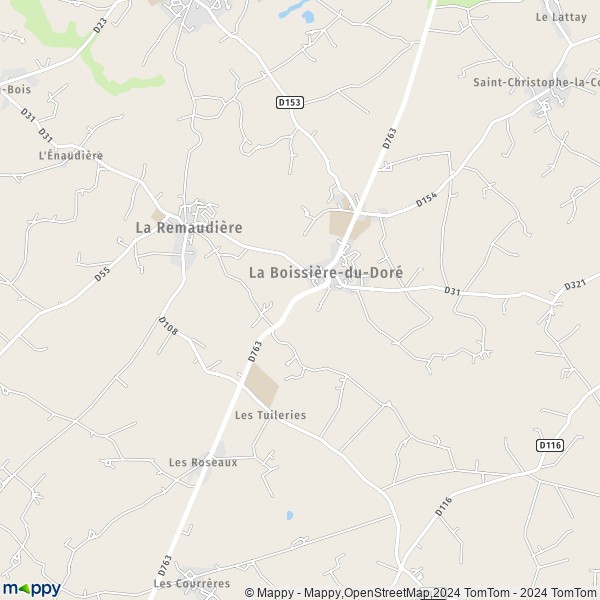 La carte pour la ville de La Remaudière 44430
