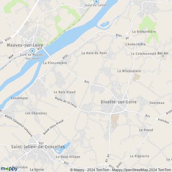 La carte pour la ville de La Chapelle-Basse-Mer, 44450 Divatte-sur-Loire