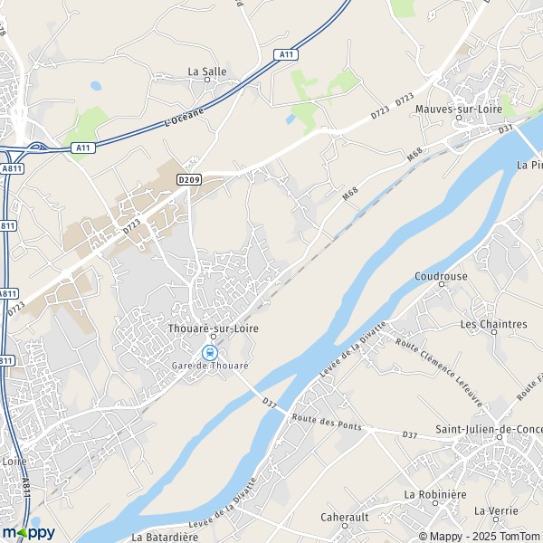 La carte pour la ville de Thouaré-sur-Loire 44470