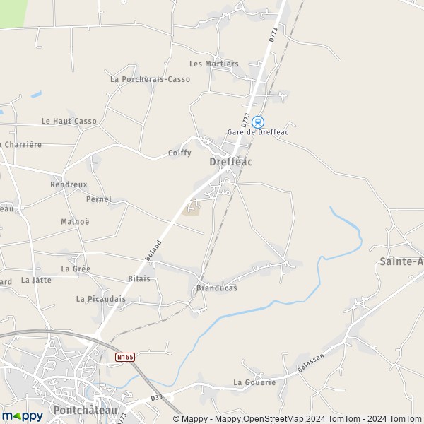 La carte pour la ville de Drefféac 44530