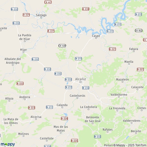 La carte pour la ville de 44600-44661 Alcañiz