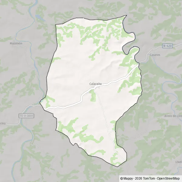 La carte pour la ville de 44610 Calaceite