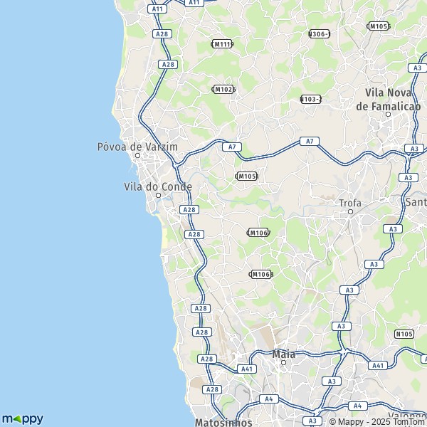 La carte pour la ville de 4480-4485 Vila do Conde