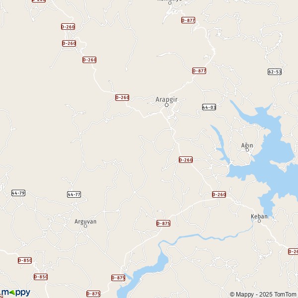 La carte pour la ville de Arapgir 44800