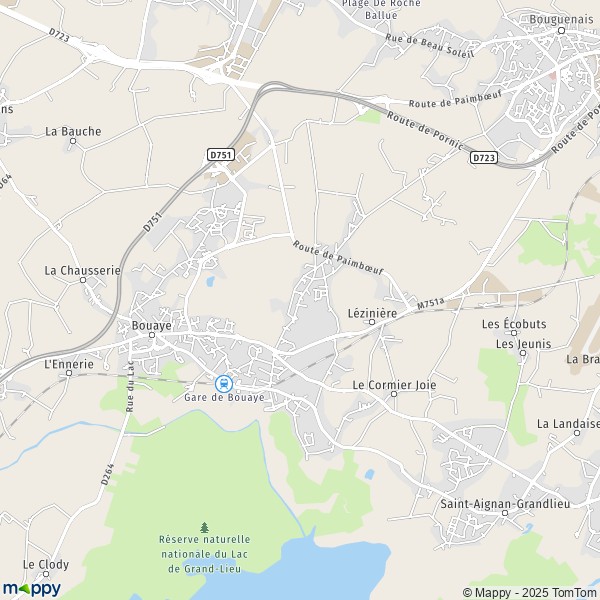 La carte pour la ville de Bouaye 44830