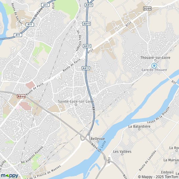 Carte La Thébaudière, 44980 Sainte-Luce-sur-Loire