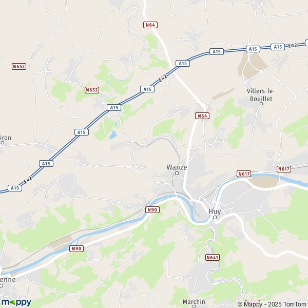La carte pour la ville de 4500-4520 Wanze