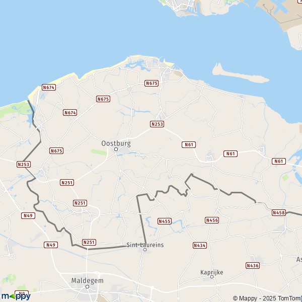 La carte pour la ville de Sluis 4501-4529