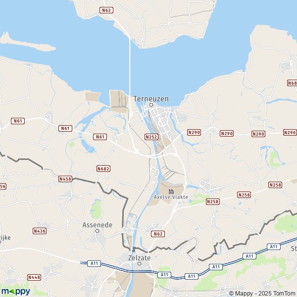La carte pour la ville de Terneuzen 4513-4581