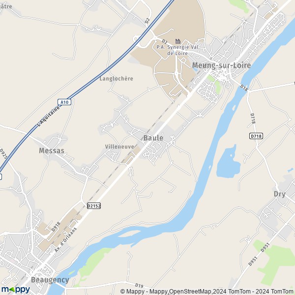 La carte pour la ville de Baule 45130