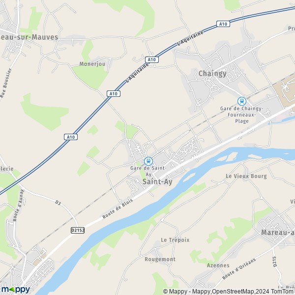La carte pour la ville de Saint-Ay 45130