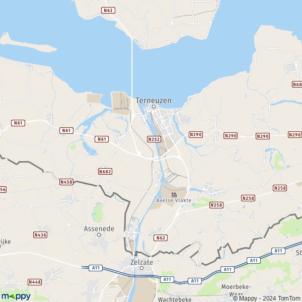 La carte pour la ville de Terneuzen 4521-4581